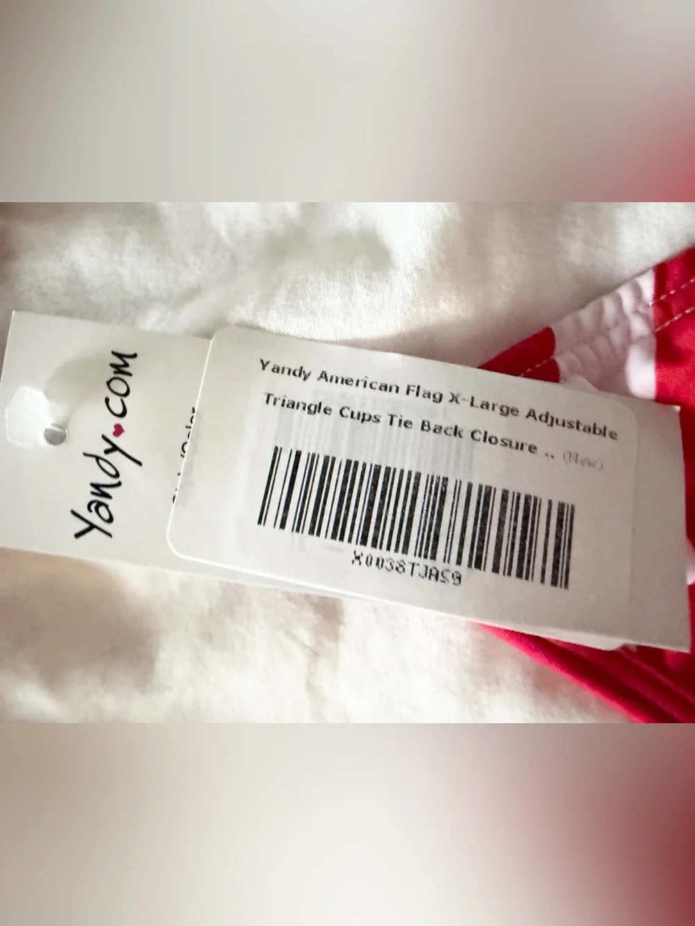 Yandy American Flag Patriotic String Bikini NEW WITH TAGS Fourth of July Sz XL